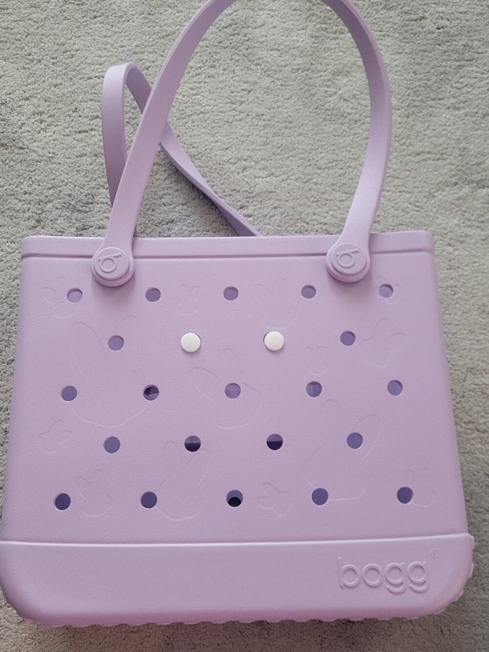 NEW Baby Bogg Bag Bunny Embossed Lilac Tote NWOT